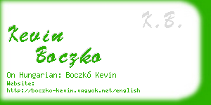 kevin boczko business card